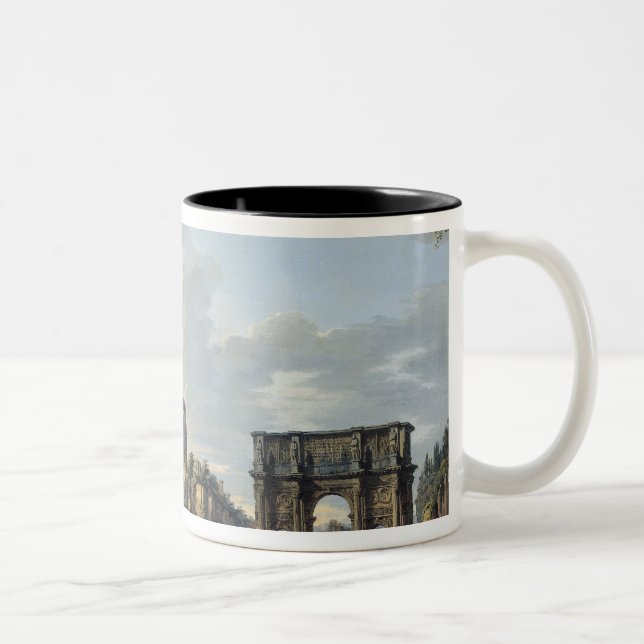 The Colosseum and the Arch of Constantine Two-Tone Coffee Mug (Right)