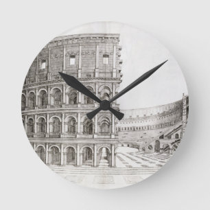 The Colosseum, built in AD 80 (engraving) Round Clock