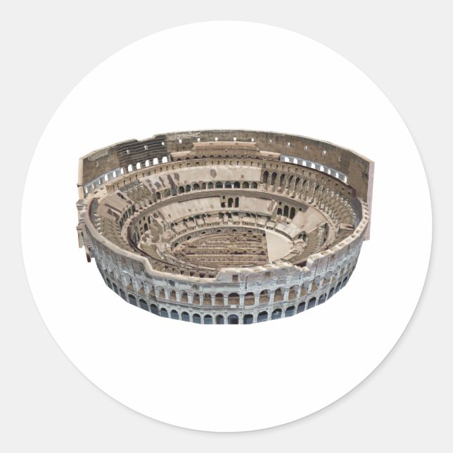 The Colosseum of Rome: 3D Model: Classic Round Sticker (Front)