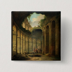 The Colosseum, Rome (oil on canvas) 15 Cm Square Badge