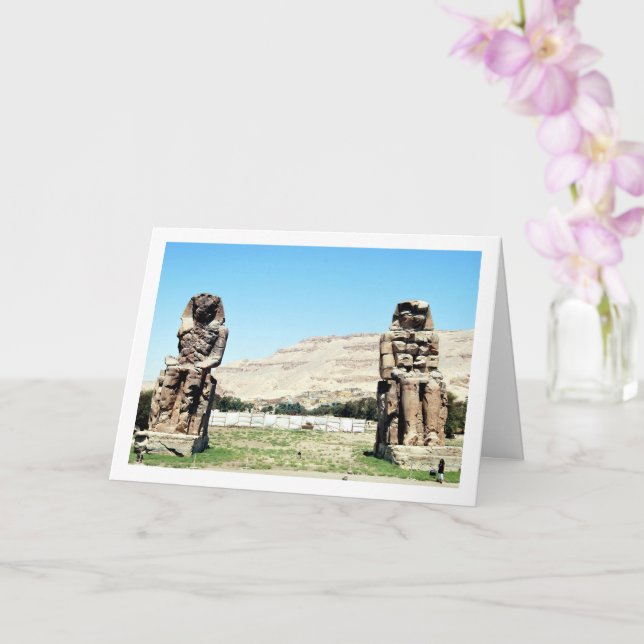The Colossi Of Memnon, Luxor, Egypt Card (Orchid)