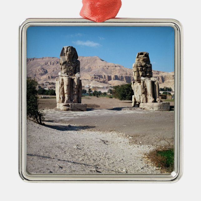The Colossi of Memnon, statues of Amenhotep Metal Tree Decoration (Front)