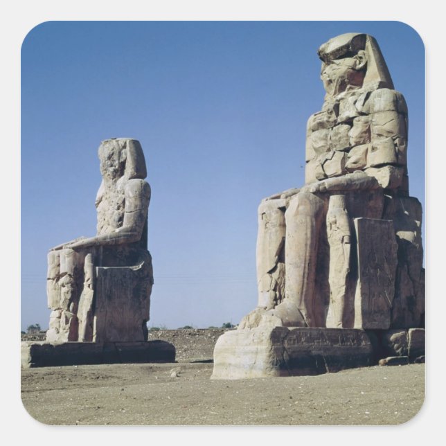 The Colossi of Memnon, statues of Amenhotep Square Sticker (Front)