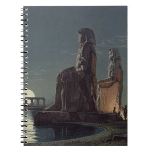 The Colossi of Memnon, Thebes, one of 24 illustrat Spiral Notebook