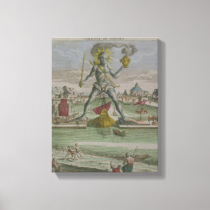 The Colossus of Rhodes, detail of the statue strad Canvas Print