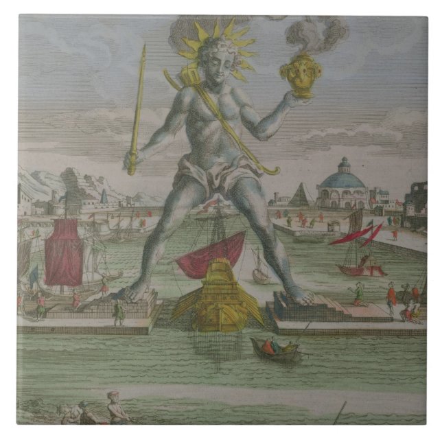 The Colossus of Rhodes, detail of the statue strad Tile (Front)