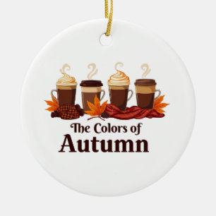 The colour of autumn Pumpkin Spice Coffee Fall Ceramic Tree Decoration