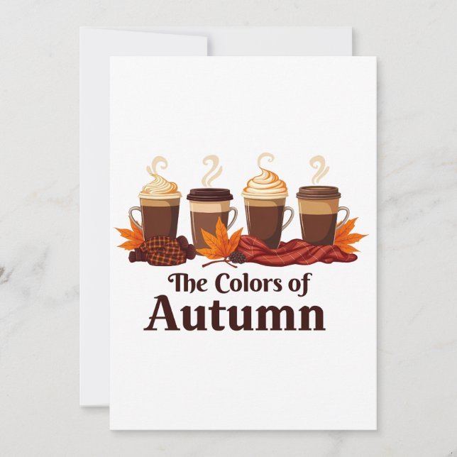 The colour of autumn Pumpkin Spice Coffee Fall  Invitation (Front)