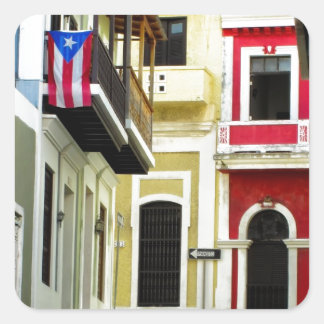 the colour of old San Juan Puerto Rico Square Sticker