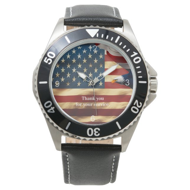 The Colourful All American Eagle with Flag Watch (Front)