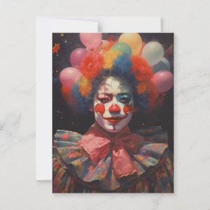 The Colourful and Happy Clown Postcard