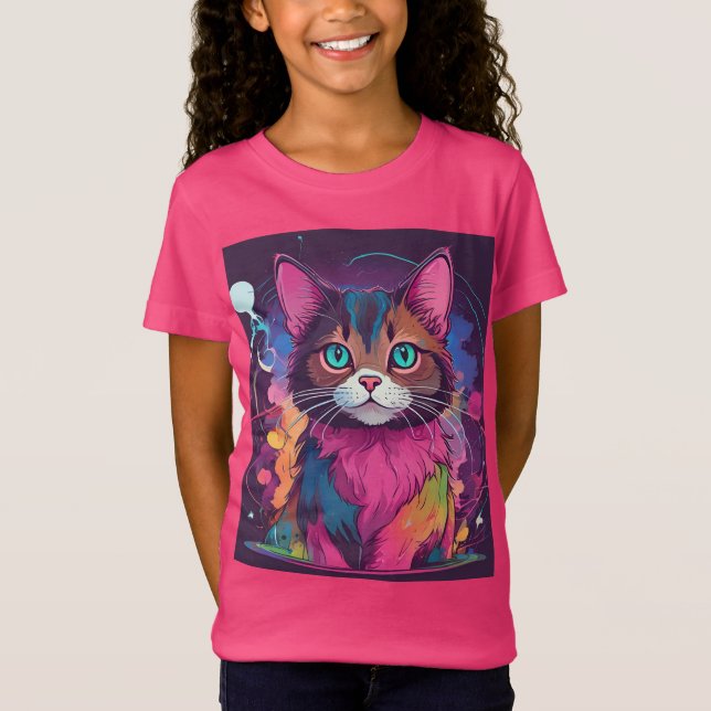 the colourful cat T-Shirt (Front)