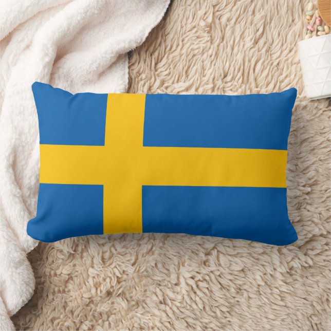 The Colourful Flag of Sweden Lumbar Cushion (Blanket)