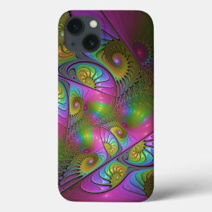 The Colourful Luminous Modern Abstract Fractal Art iPhone 13 Case
