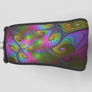 The Colourful Luminous Modern Abstract Fractal Art Golf Head Cover