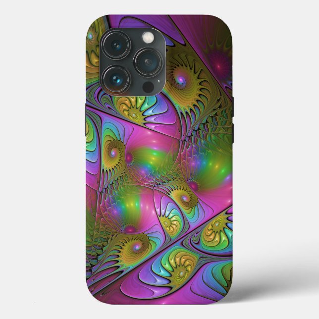 The Colourful Luminous Trippy Abstract Fractal Art Case-Mate iPhone Case (Back)