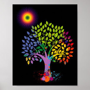 The Colourful Tree Giving Life To Earth Stop Globa Poster