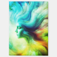 The Colourful Wispy Angel on Front of a 'Fridge