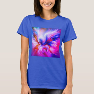 The Colourful Wispy Angel on Front of a T-Shirt