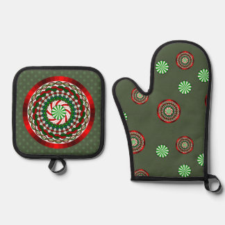 The Colours of Christmas Oven Mitt & Pot Holder Set