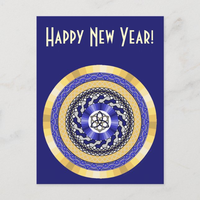 The Colours of New Years Postcard (Front)