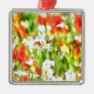 The Colours Of Spring On A Sunny Day Watercolor Metal Tree Decoration