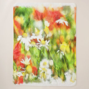 The Colours Of Spring On A Sunny Day Watercolor Sherpa Blanket