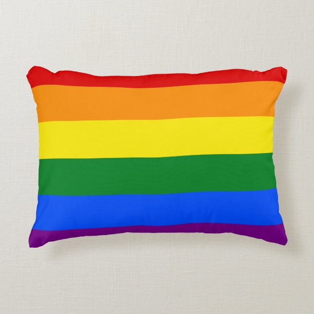 The colours of the rainbow decorative cushion (Front)