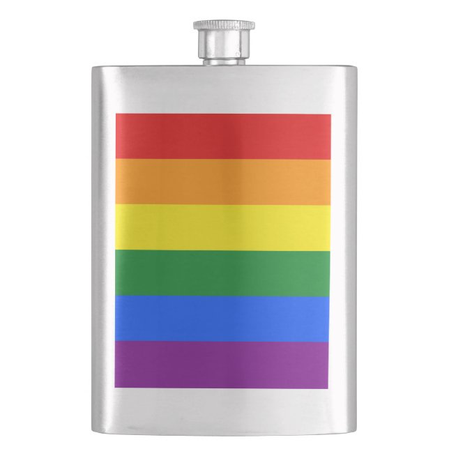 The colours of the rainbow hip flask (Front)