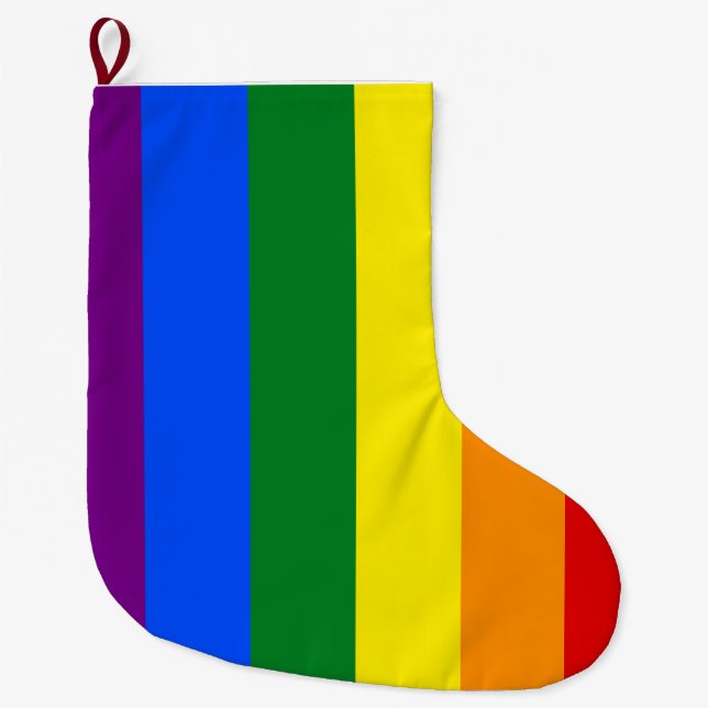 The colours of the rainbow large christmas stocking (Front)