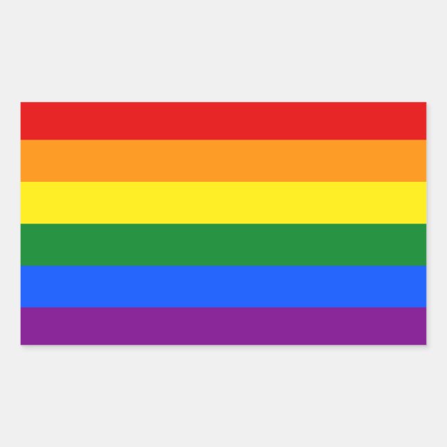 The colours of the rainbow rectangular sticker (Front)