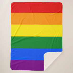 The colours of the rainbow sherpa blanket