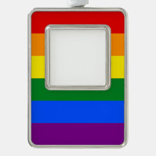 The colours of the rainbow silver plated framed ornament
