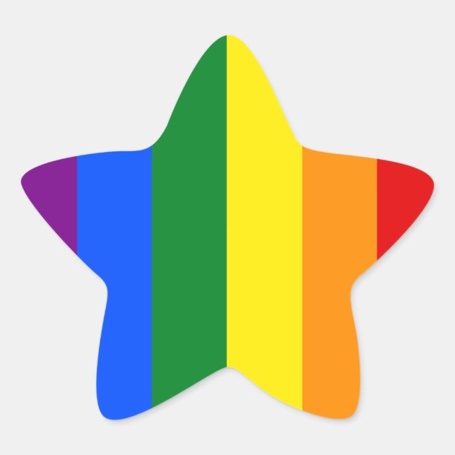 The colours of the rainbow star sticker (Front)