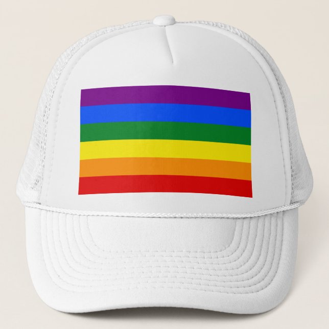 The colours of the rainbow trucker hat (Front)