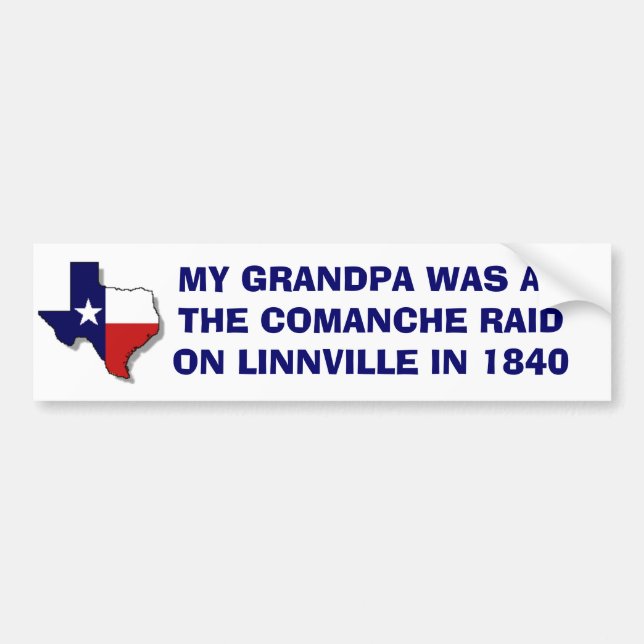 THE COMANCHE RAID ON LINNVILLE - 1840 BUMPER STICKER (Front)