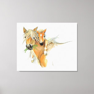 The Comfort of Mother, Love, Horse and Foal Canvas Print