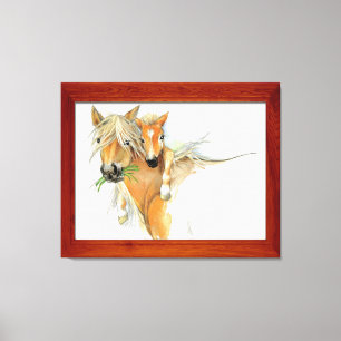 The Comfort of Mother, Love, Horse and Foal Canvas Print
