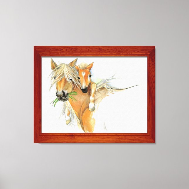 The Comfort of Mother, Love, Horse and Foal Canvas Print (Front)