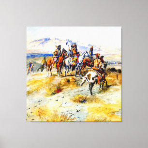 “The Coming of the White Man” by Charles M Russell Canvas Print