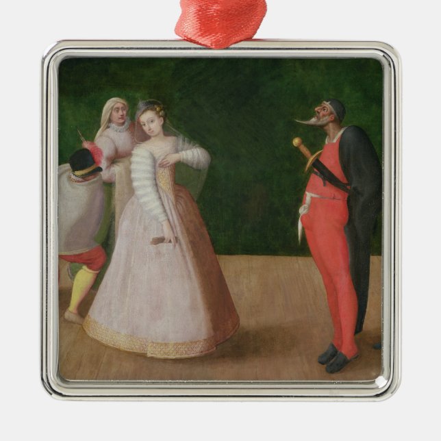 The Commedia dell'Arte Company Metal Tree Decoration (Front)