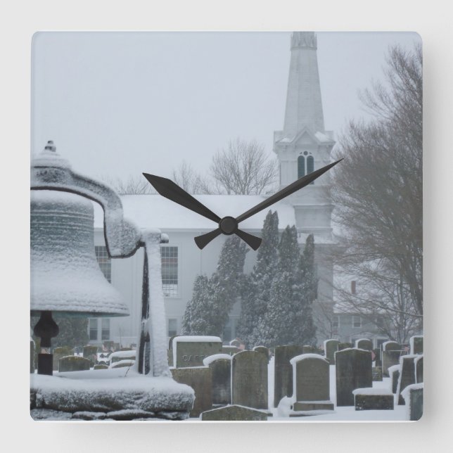 The Commons, Little Compton, RI Square Wall Clock (Front)