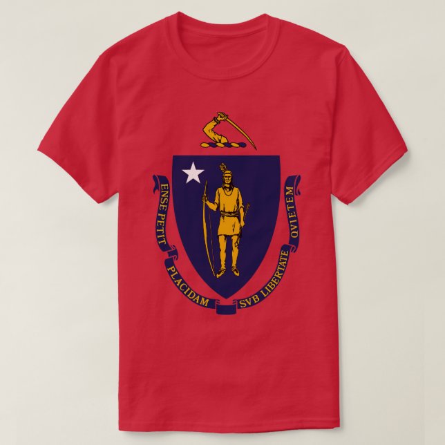 The Commonwealth of Massachusetts Flag T-Shirt (Design Front)