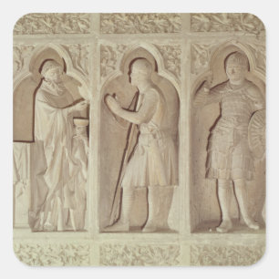 The communion of a knight square sticker