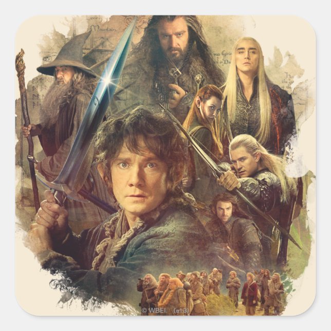 The Company and Elves of Mirkwood Square Sticker (Front)