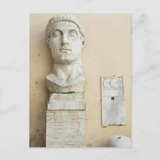 The components of a giant statue of Emperor Postcard (Front)