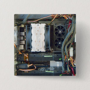 The computer equipment 15 cm square badge