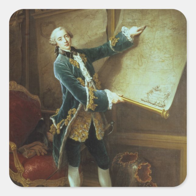 The Comte de Vaudreuil, 1758 Square Sticker (Front)