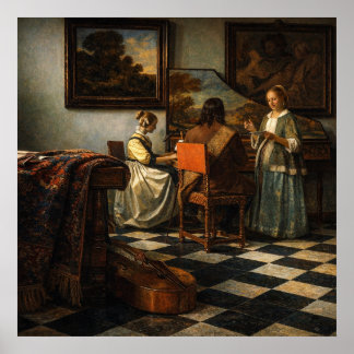 The Concert by Johannes Vermeer Poster