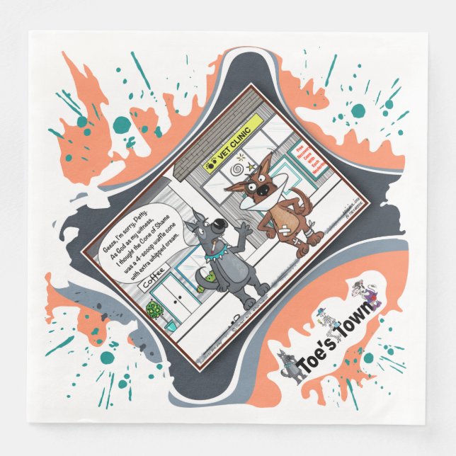 The Cone of Shame | Apology Dinner Napkin (Front)